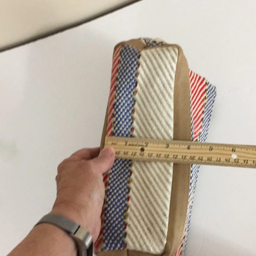 Sun N Sand Large Woven  Wristlet Lined Clutch Purse Wrist Strap